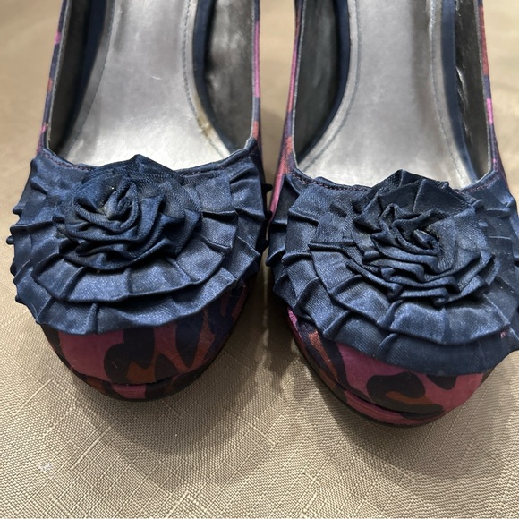 Purple Animal Print Platform Heels sz 7.5 - Picture 3 of 7